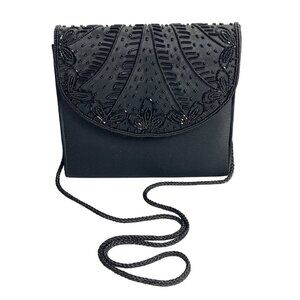 Vintage Women’s Black Crossbody Evening Dress Bag Sz S